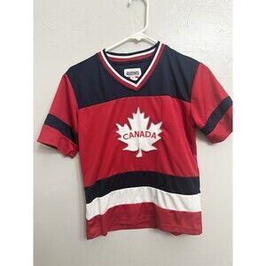 Canada Maple Leaf Hockey Jersey Boy's Size XL 12 14 Red /Black/White Shirt Snow